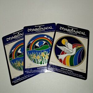 OHARMASEAL Decal Rainbow & Dove lot of 3 Dated 1979 SO RETRO COOL NOS